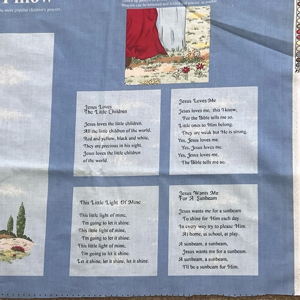 Prayer Pillow Cotton Fabric Traditions Panel‎ 16 x 15 In Pillow Scripture Verses